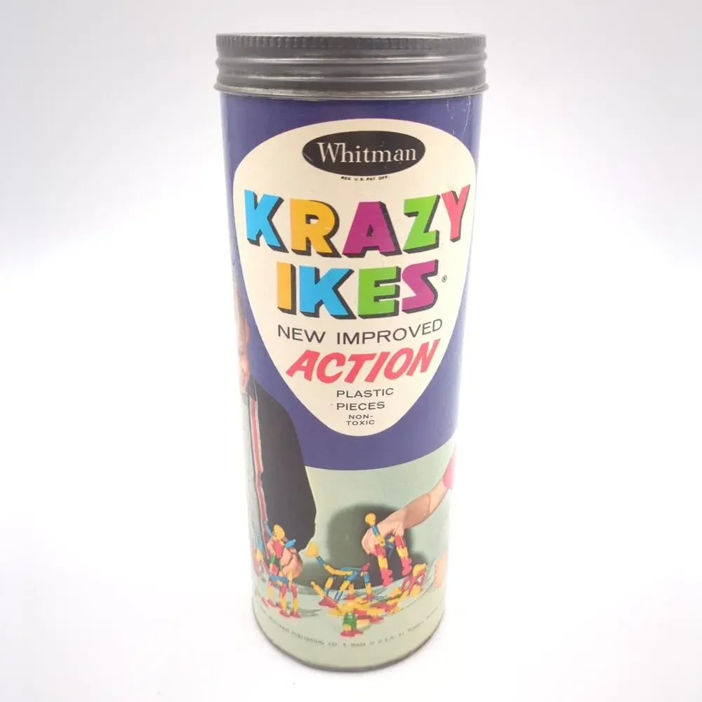 Vintage 1964 Whitman Krazy Ikes Building Toy Set New Improved Action Plastic